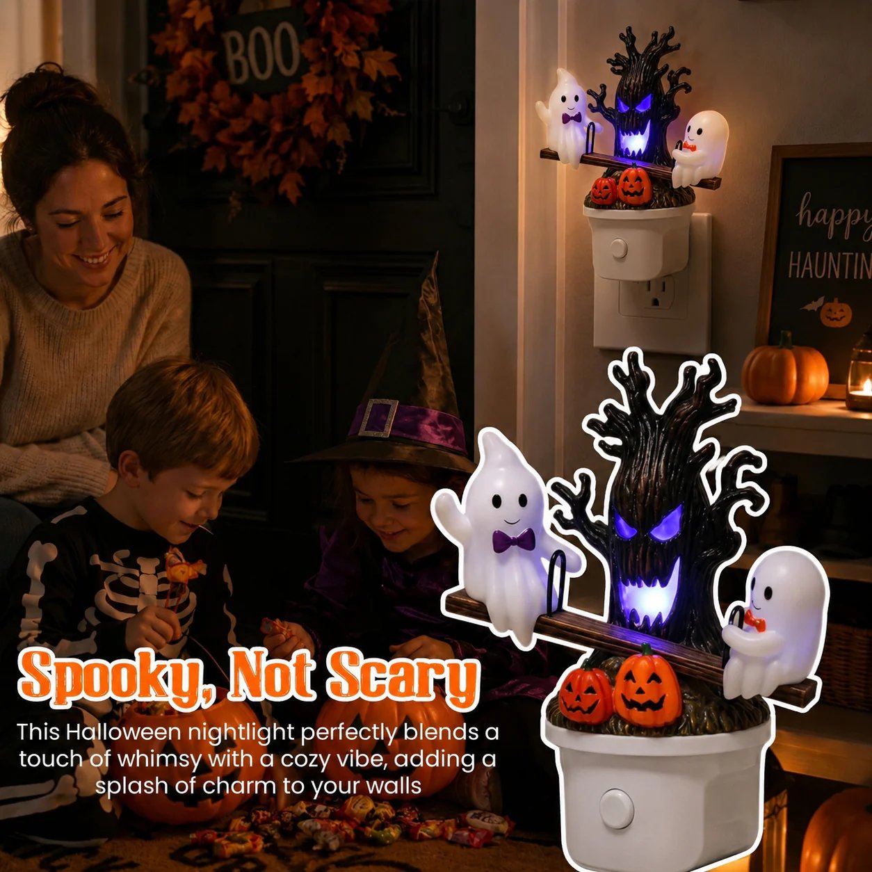 🔥Last Day Promo: 70% OFF🎃👻Animated Seesaw Ghost Plug In LED Night Light