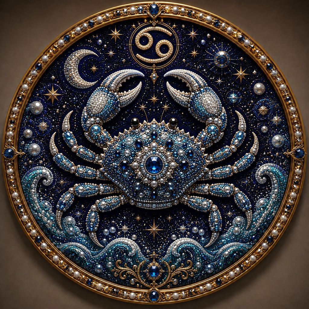 🔥 LAST DAY 70% OFF – ✨ Premium 3D Pearl 12 Zodiac Signs Art Kit | Luxury Flocked Canvas with Scratch-Resistant Non-Fading Pearl Beads DIY Handmade Astrology Decor ♈🌙💎