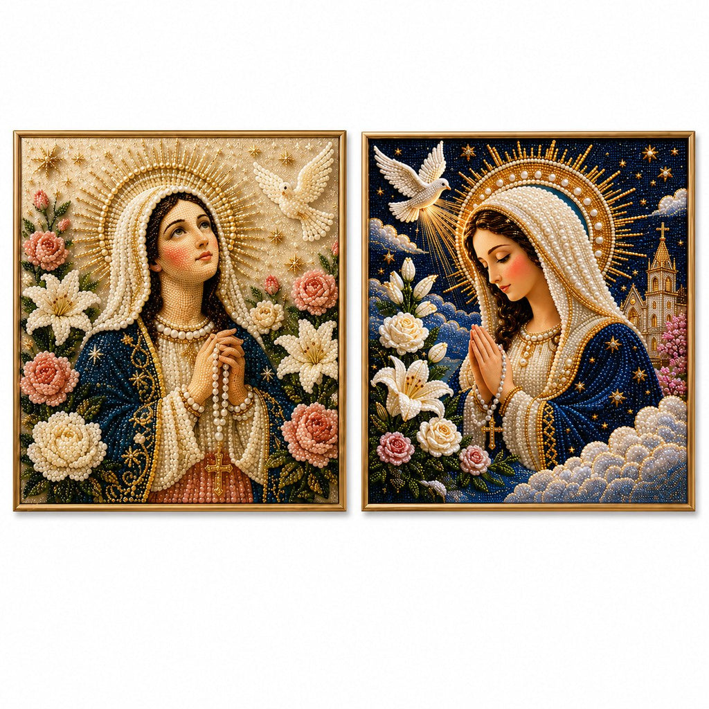 🔥Last Day Promo: 70% OFF-🙏 Divine Pearl Bead Virgin Mary Icon – A Peaceful DIY Faith Art Gift ✨