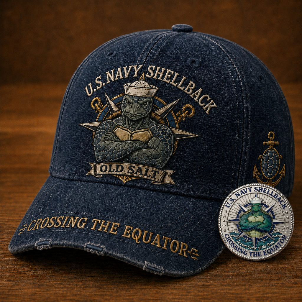 🔥 Last Day 70% OFF - U.S. Navy Shellback Old Salt Cap 🎁 Free Double-Sided Honor Coin With Every Cap Purchase