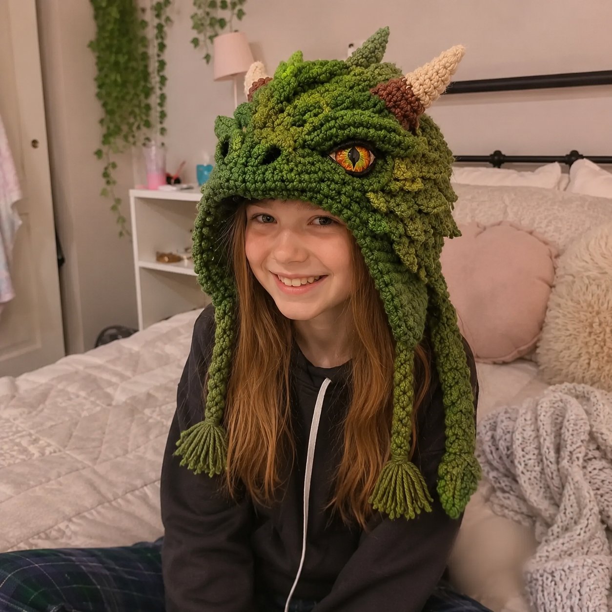 LSAT DAY 70% OFF🐉✨ Fantasy Hood Hat DIY Crochet Kit | Premium Soft Yarn Materials with Step-by-Step Guide DIY Handmade Wearable Character Hood 🧶🎭✨