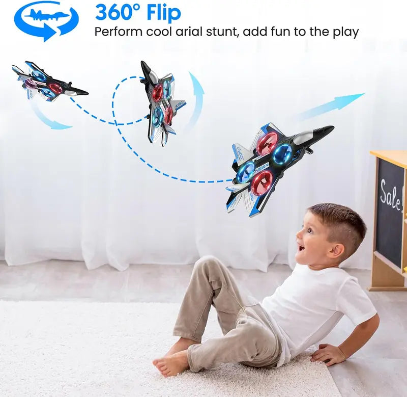 🔥Last Day Promo: 70% OFF-2.4G Remote Control Stunt Fighter Plane, Beginner Friendly RC Drone Aircraft With Headless Mode✈️