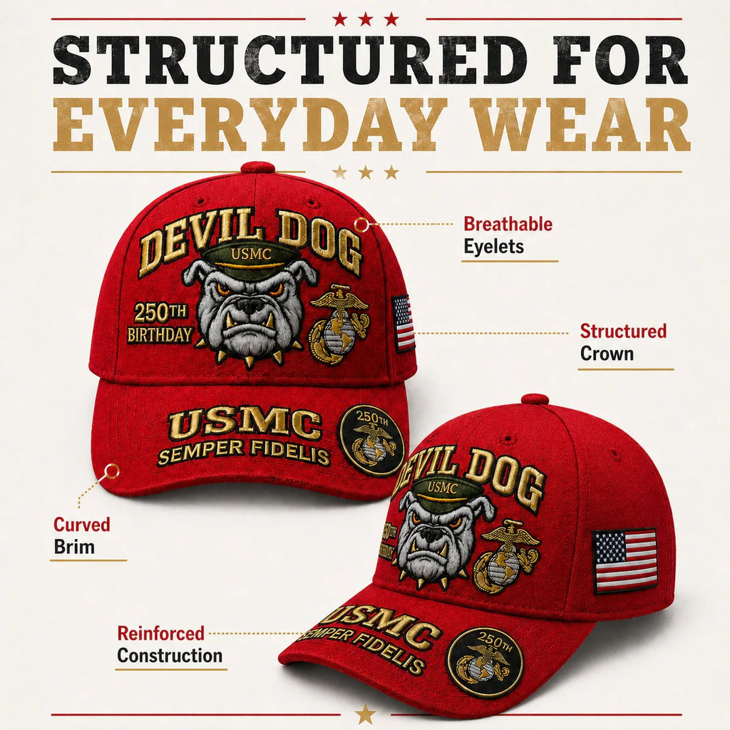 🔥 LAST DAY 50% OFF – 🇺🇸 USMC 250th Anniversary Cap