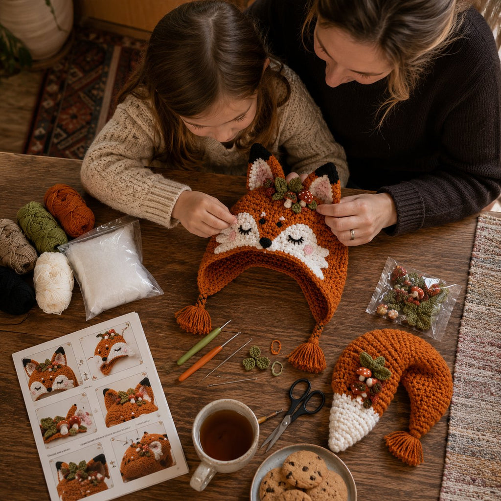 LSAT DAY 70% OFF🐉✨ Fantasy Hood Hat DIY Crochet Kit | Premium Soft Yarn Materials with Step-by-Step Guide DIY Handmade Wearable Character Hood 🧶🎭✨