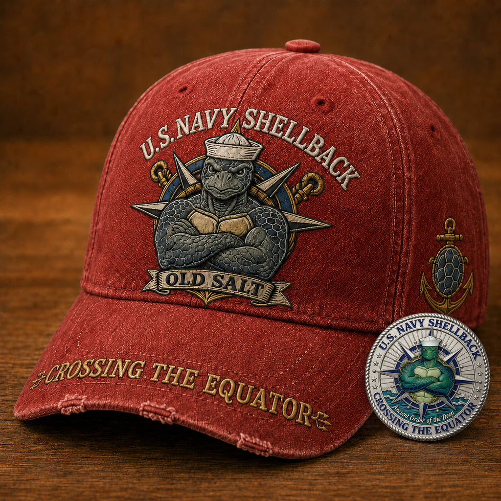 🔥 Last Day 70% OFF - U.S. Navy Shellback Old Salt Cap 🎁 Free Double-Sided Honor Coin With Every Cap Purchase