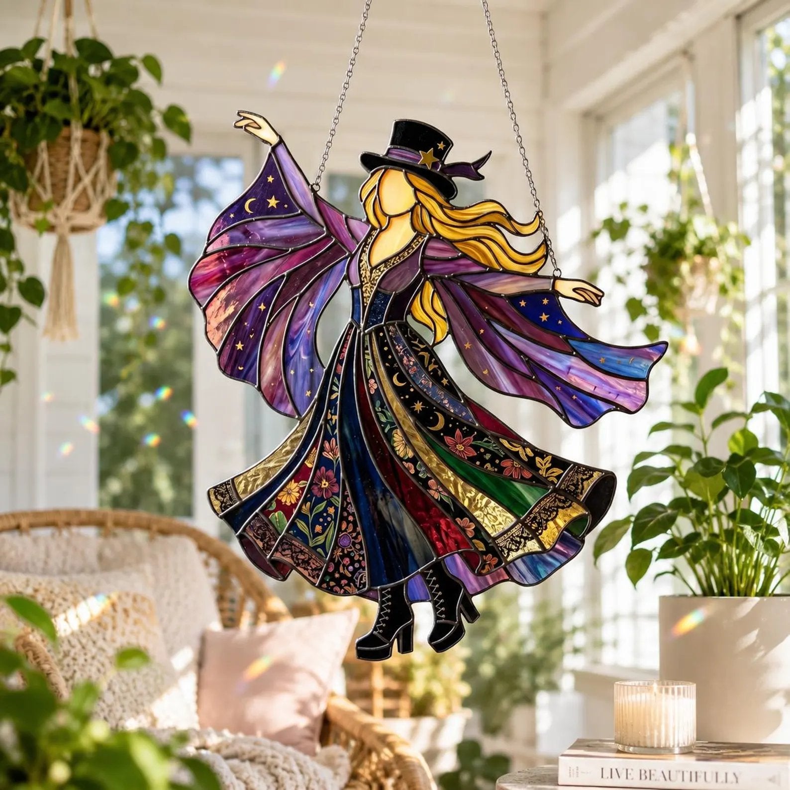 💥 LAST DAY 50% OFF – 🌙 Stevie Nicks Collector's Suncatcher