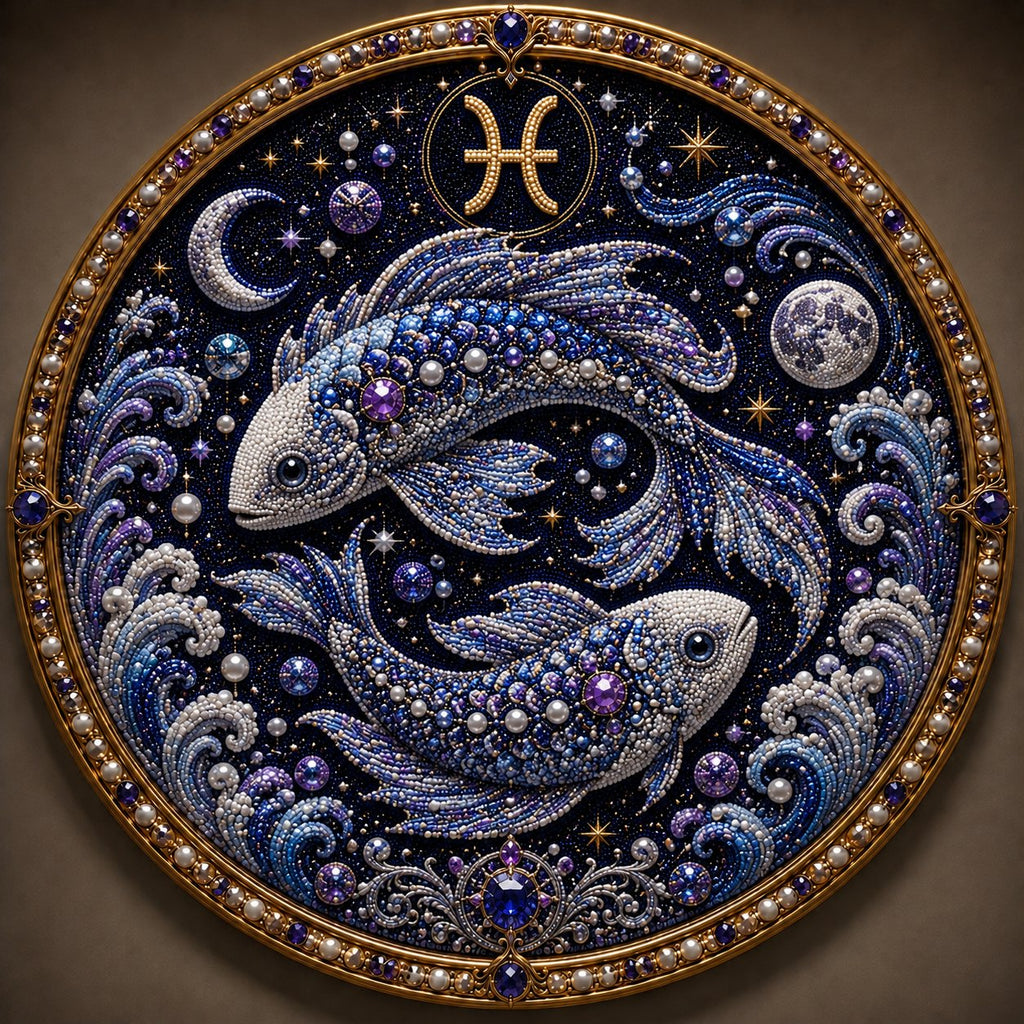 🔥 LAST DAY 70% OFF – ✨ Premium 3D Pearl 12 Zodiac Signs Art Kit | Luxury Flocked Canvas with Scratch-Resistant Non-Fading Pearl Beads DIY Handmade Astrology Decor ♈🌙💎