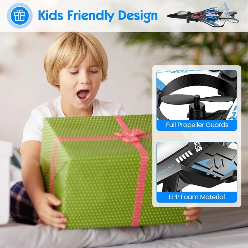 🔥Last Day Promo: 70% OFF-2.4G Remote Control Stunt Fighter Plane, Beginner Friendly RC Drone Aircraft With Headless Mode✈️