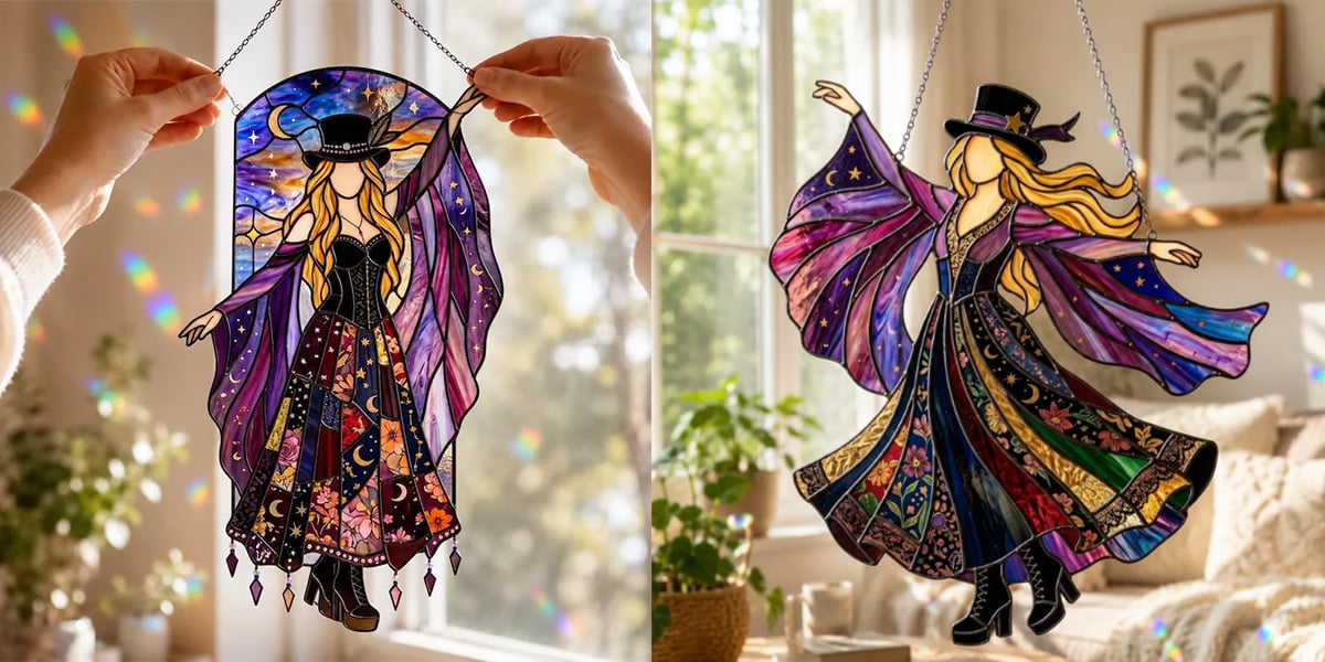 💥 LAST DAY 50% OFF – 🌙 Stevie Nicks Collector's Suncatcher