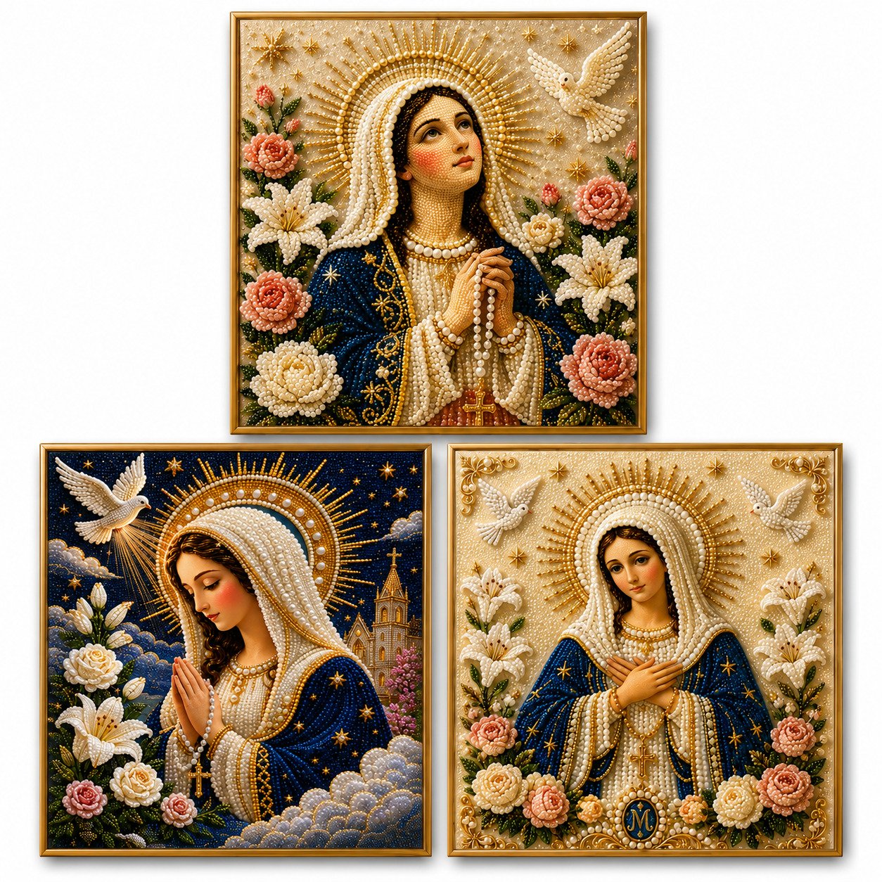 🔥Last Day Promo: 70% OFF-🙏 Divine Pearl Bead Virgin Mary Icon – A Peaceful DIY Faith Art Gift ✨