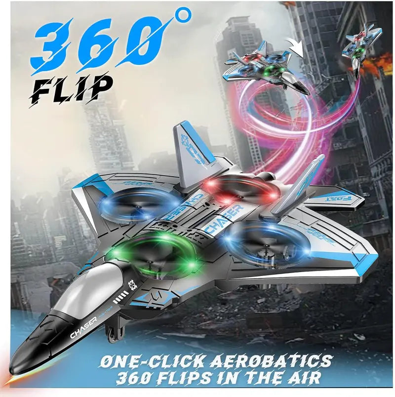 🔥Last Day Promo: 70% OFF-2.4G Remote Control Stunt Fighter Plane, Beginner Friendly RC Drone Aircraft With Headless Mode✈️