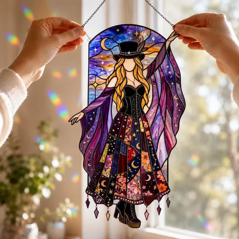 💥 LAST DAY 50% OFF – 🌙 Stevie Nicks Collector's Suncatcher