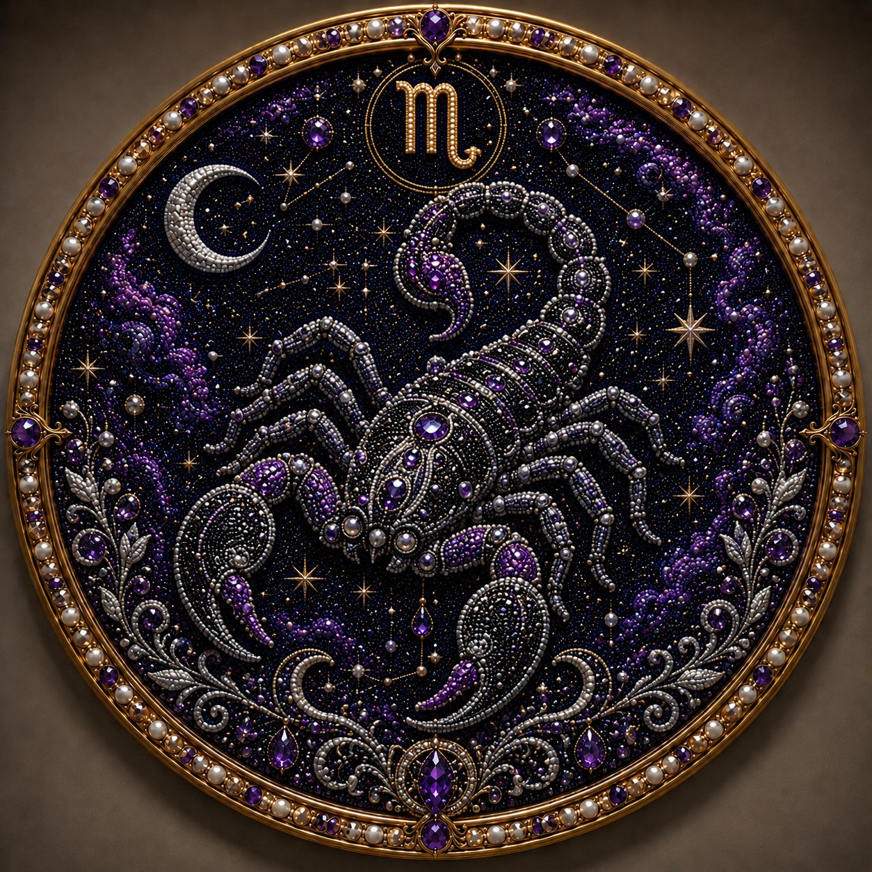 🔥 LAST DAY 70% OFF – ✨ Premium 3D Pearl 12 Zodiac Signs Art Kit | Luxury Flocked Canvas with Scratch-Resistant Non-Fading Pearl Beads DIY Handmade Astrology Decor ♈🌙💎