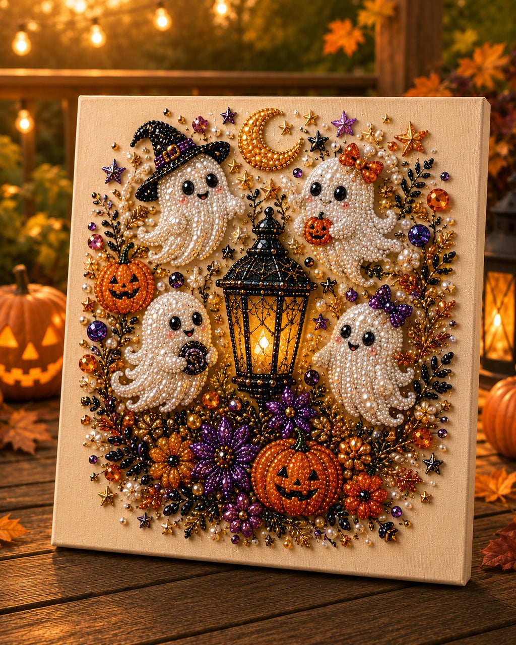🔥 Last Day 70% OFF – 👻✨ Halloween Pearl Art DIY Kit – Turn Tiny Pearls into Spooky-Cute Magic