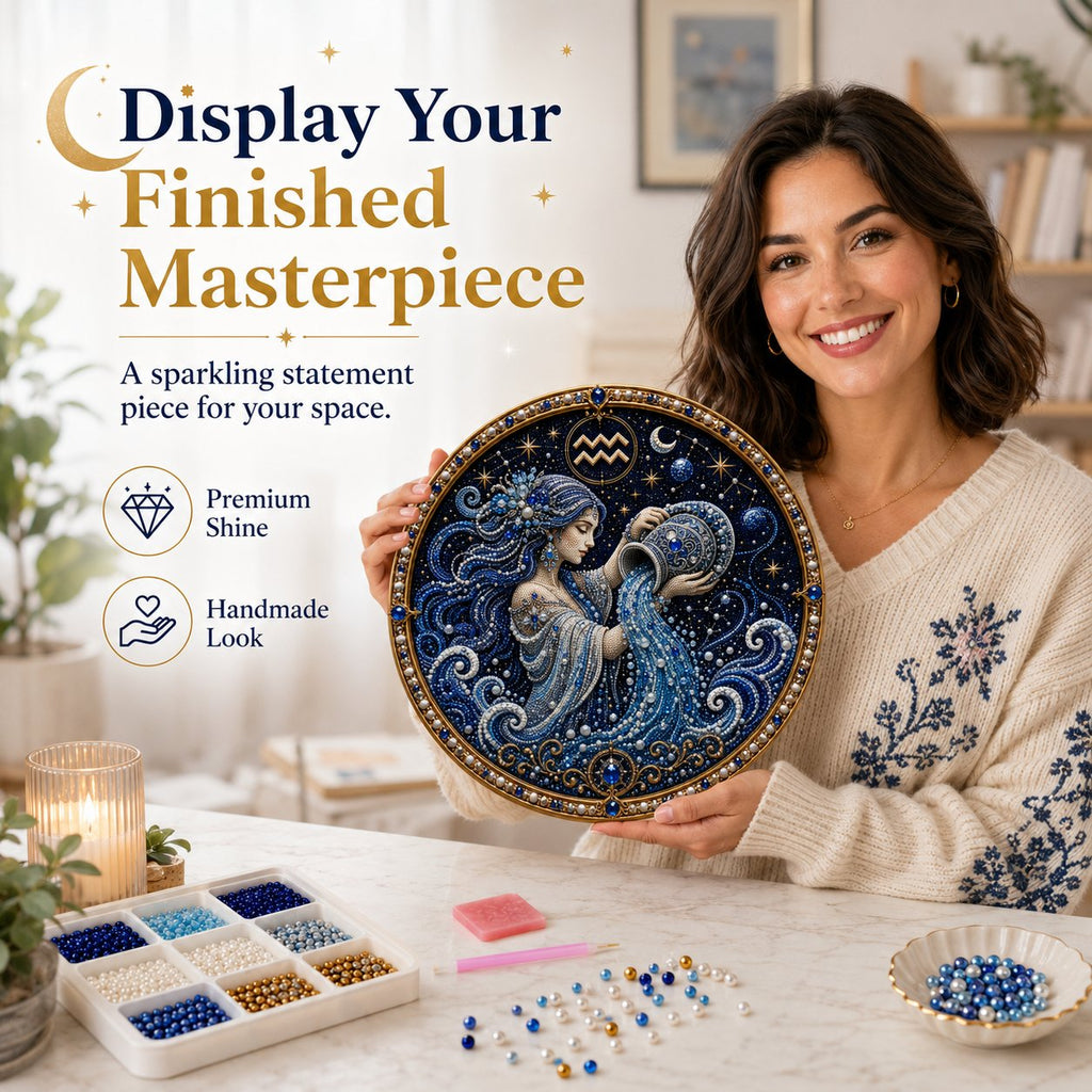 🔥 LAST DAY 70% OFF – ✨ Premium 3D Pearl 12 Zodiac Signs Art Kit | Luxury Flocked Canvas with Scratch-Resistant Non-Fading Pearl Beads DIY Handmade Astrology Decor ♈🌙💎