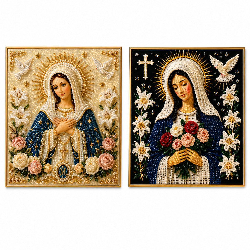🔥Last Day Promo: 70% OFF-🙏 Divine Pearl Bead Virgin Mary Icon – A Peaceful DIY Faith Art Gift ✨