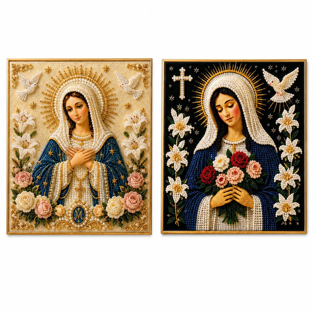 🔥Last Day Promo: 70% OFF-🙏 Divine Pearl Bead Virgin Mary Icon – A Peaceful DIY Faith Art Gift ✨