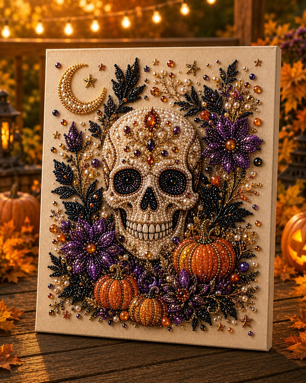 🔥 Last Day 70% OFF – 👻✨ Halloween Pearl Art DIY Kit – Turn Tiny Pearls into Spooky-Cute Magic