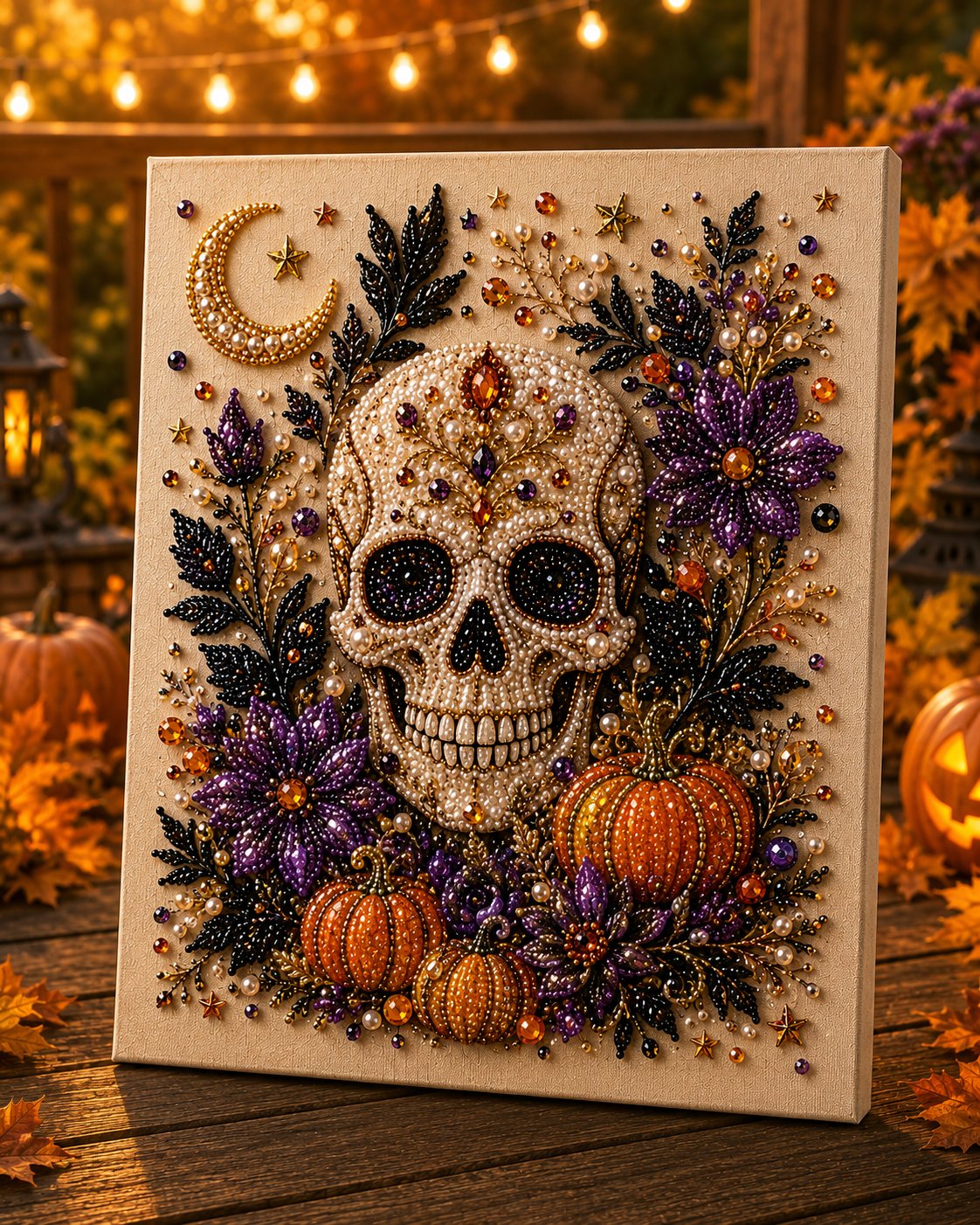 🔥 Last Day 70% OFF – 👻✨ Halloween Pearl Art DIY Kit – Turn Tiny Pearls into Spooky-Cute Magic