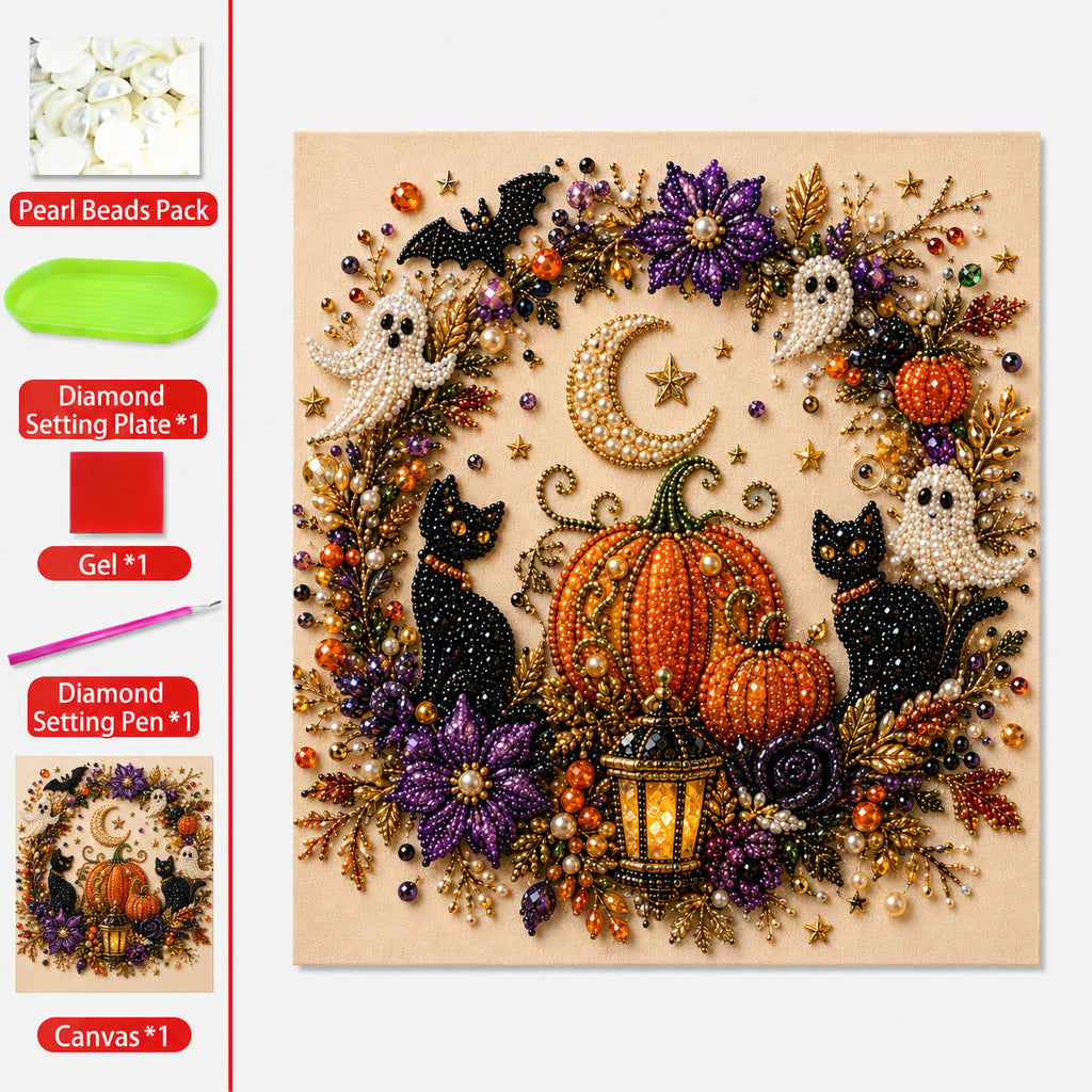 🔥 Last Day 70% OFF – 👻✨ Halloween Pearl Art DIY Kit – Turn Tiny Pearls into Spooky-Cute Magic