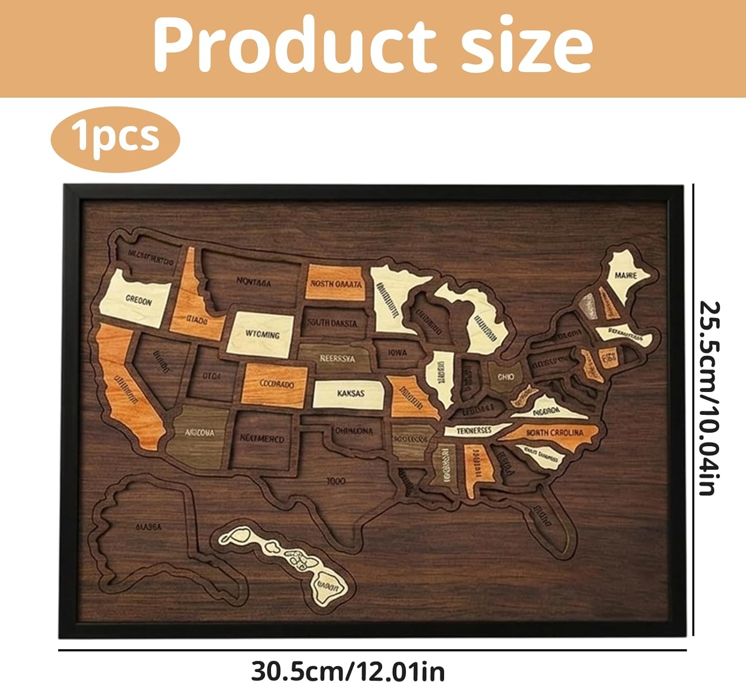 🔥Limited Time 70% off – USA Wooden Travel Map Puzzle for Adventure Lovers