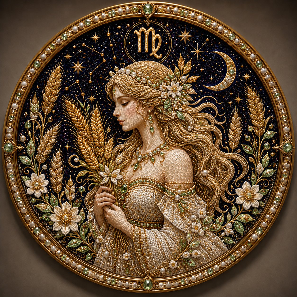🔥 LAST DAY 70% OFF – ✨ Premium 3D Pearl 12 Zodiac Signs Art Kit | Luxury Flocked Canvas with Scratch-Resistant Non-Fading Pearl Beads DIY Handmade Astrology Decor ♈🌙💎