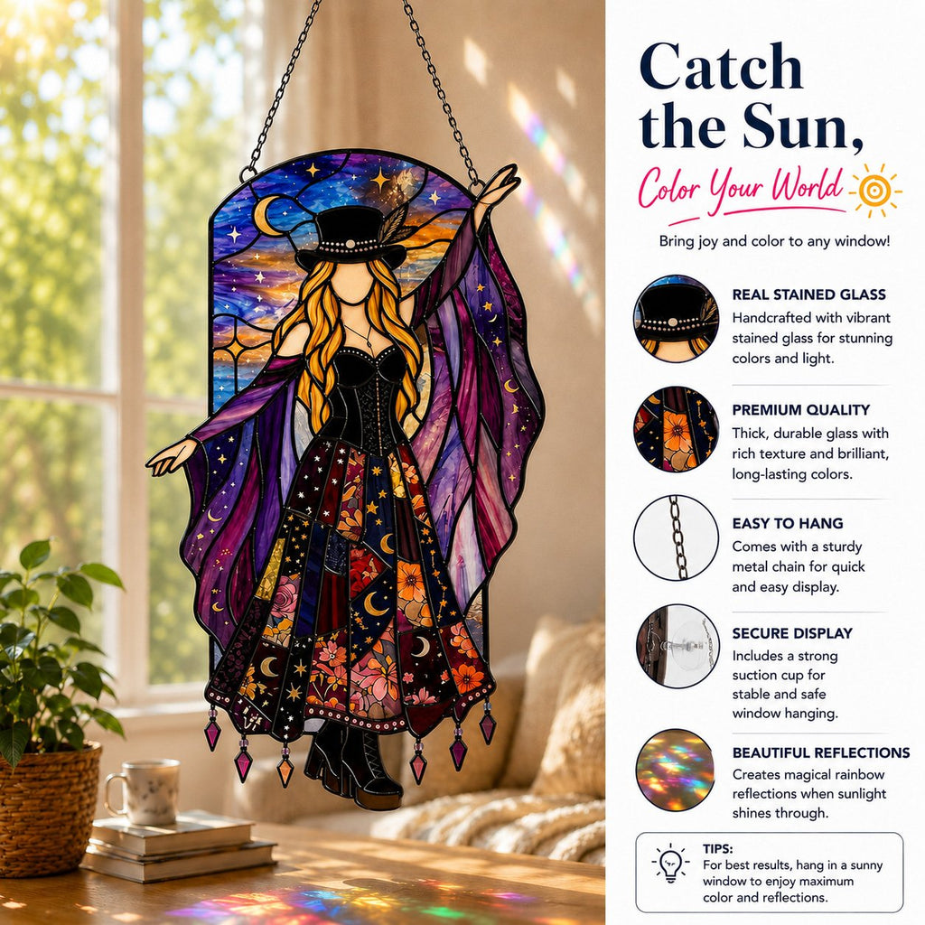 💥 LAST DAY 50% OFF – 🌙 Stevie Nicks Collector's Suncatcher