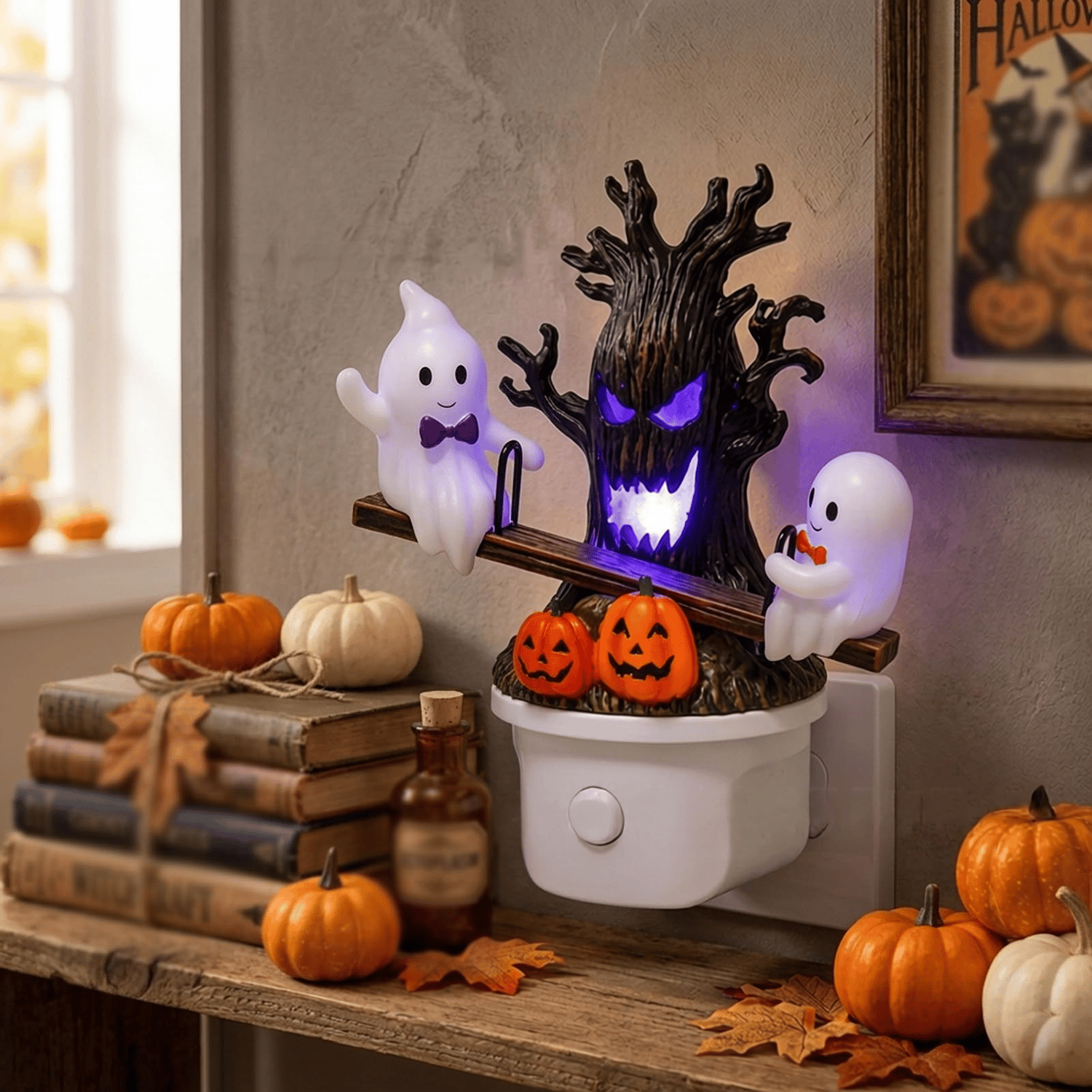 🔥Last Day Promo: 70% OFF🎃👻Animated Seesaw Ghost Plug In LED Night Light