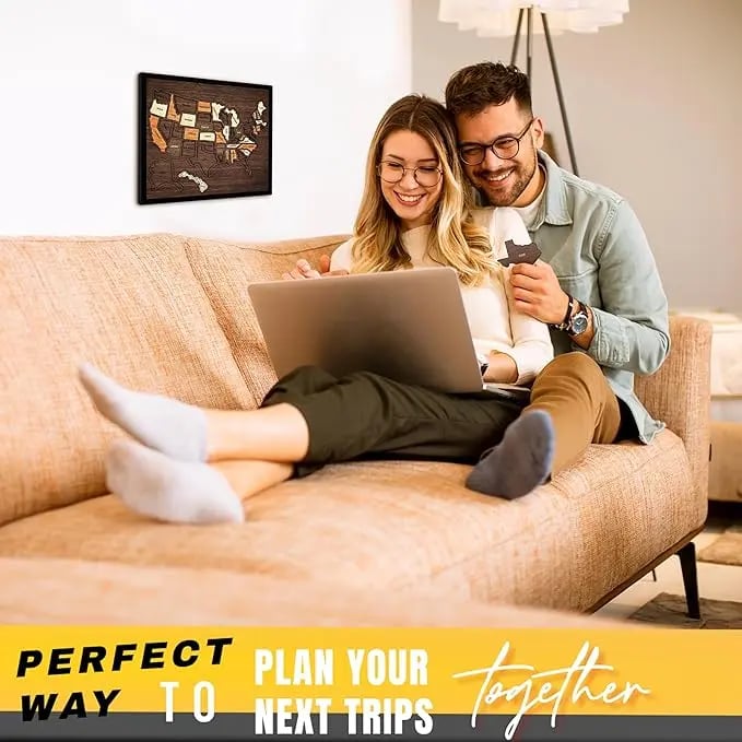 🔥Last Day 70% OFF -🇺🇸 Wooden USA Travel Map Puzzle🧩A Stylish Way to Track Your Journey & Memories