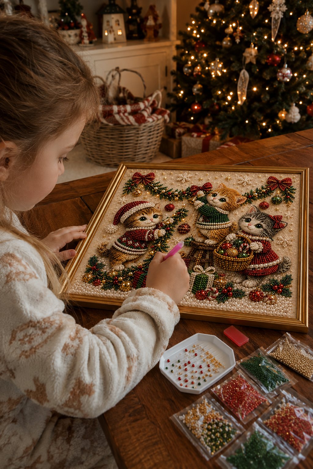 🎄🐾 LAST DAY 70% OFF – Premium 3D Pearl Christmas Kitty Art Kit