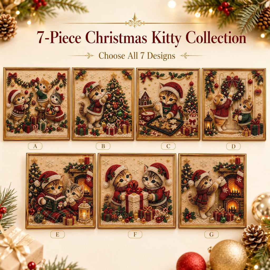 🎄🐾 LAST DAY 70% OFF – Premium 3D Pearl Christmas Kitty Art Kit