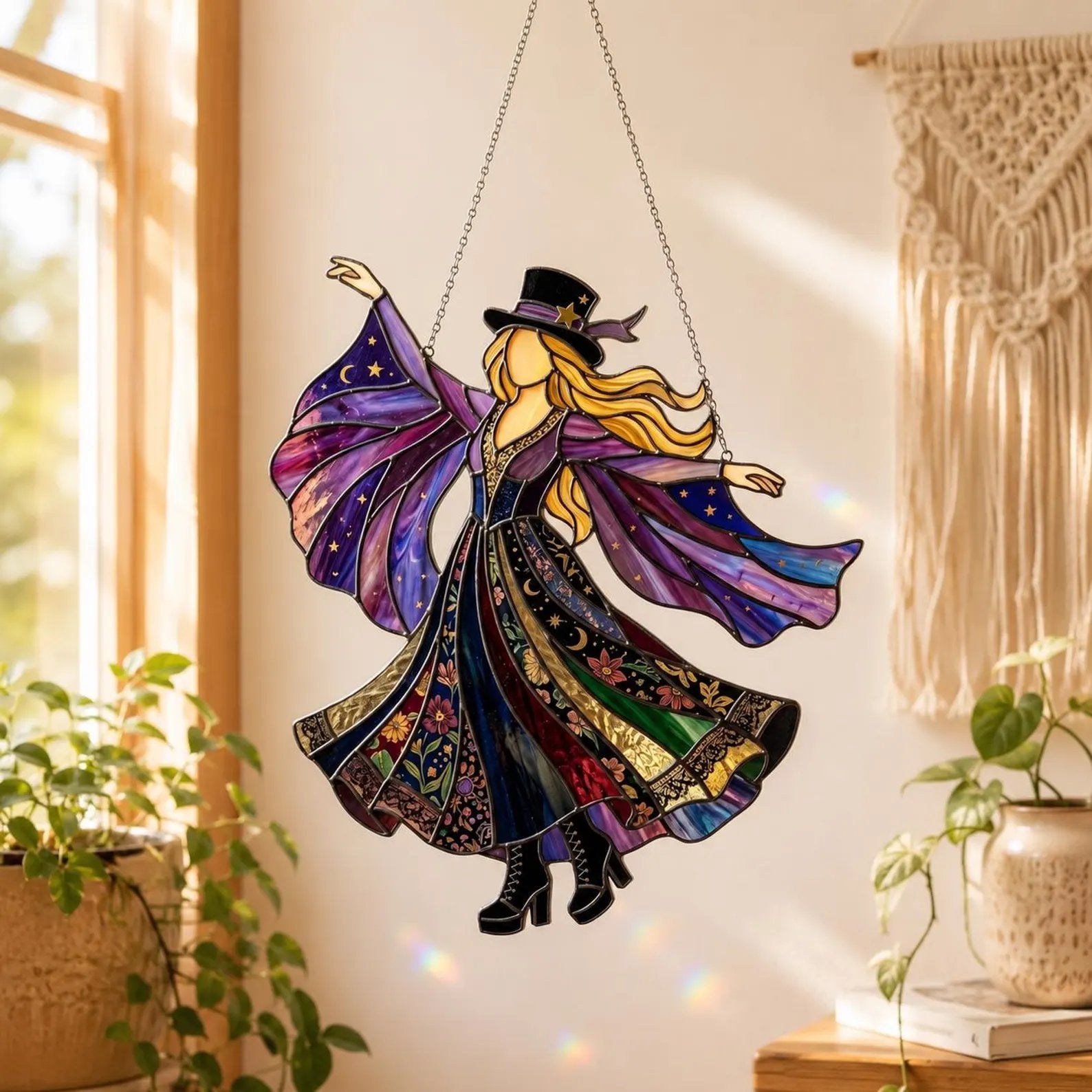 💥 LAST DAY 50% OFF – 🌙 Stevie Nicks Collector's Suncatcher