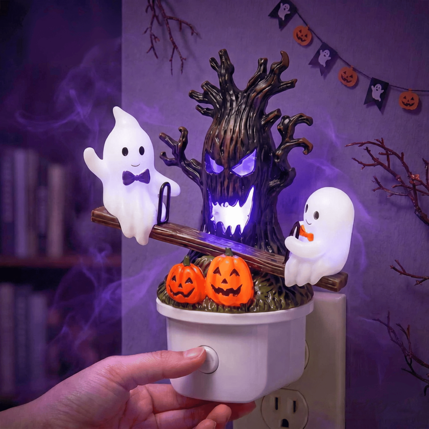 🔥Last Day Promo: 70% OFF🎃👻Animated Seesaw Ghost Plug In LED Night Light
