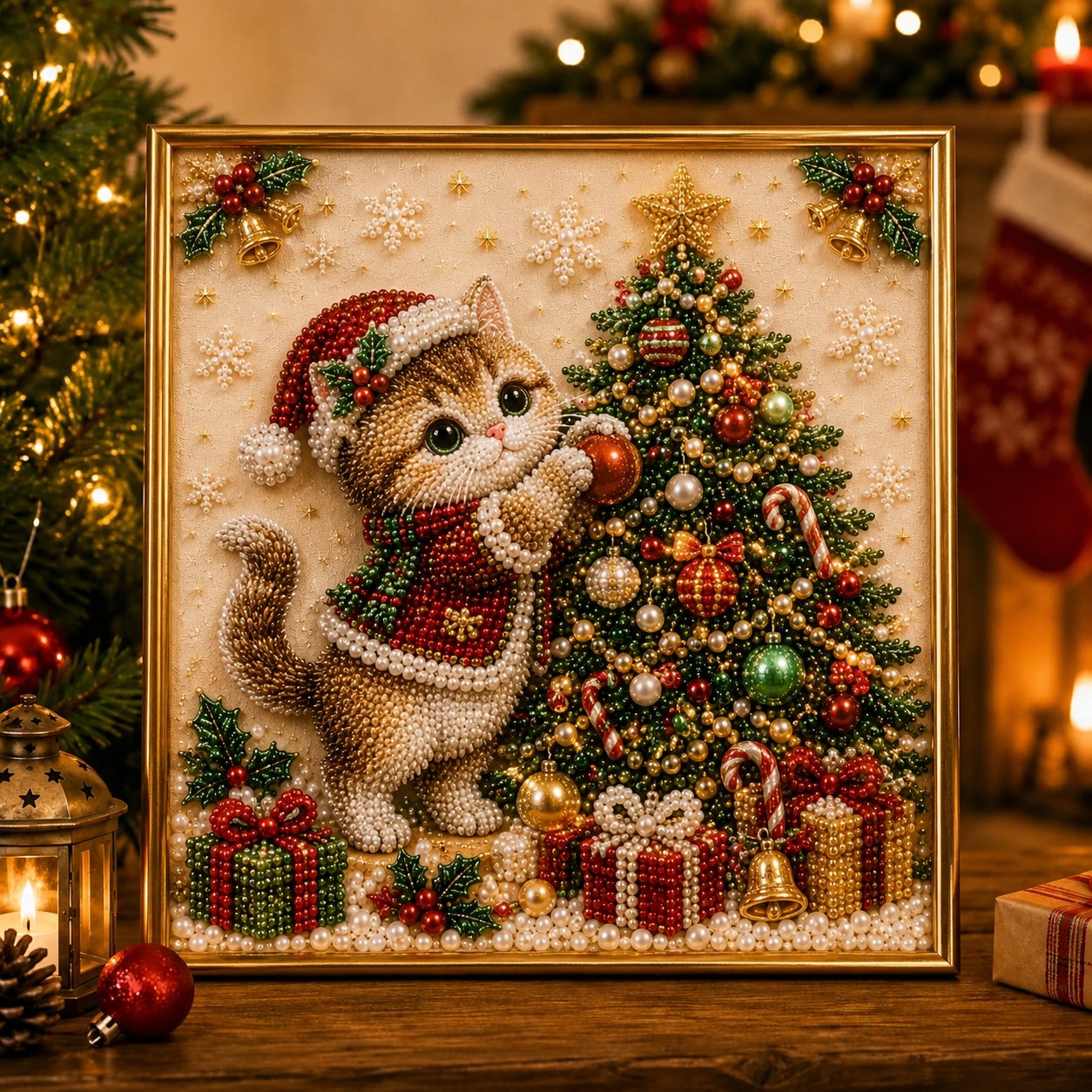 🎄🐾 LAST DAY 70% OFF – Premium 3D Pearl Christmas Kitty Art Kit