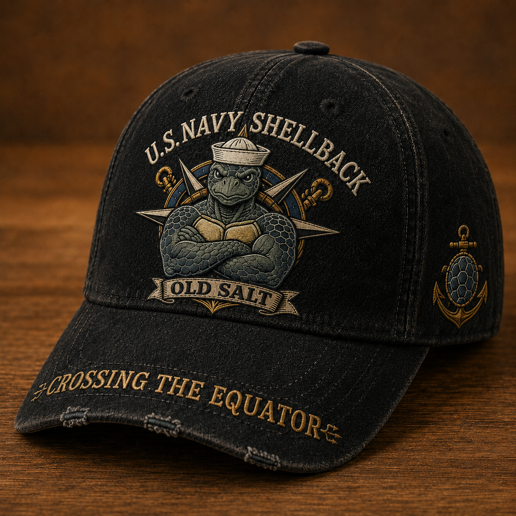 🔥 Last Day 70% OFF - U.S. Navy Shellback Old Salt Cap 🎁 Free Double-Sided Honor Coin With Every Cap Purchase