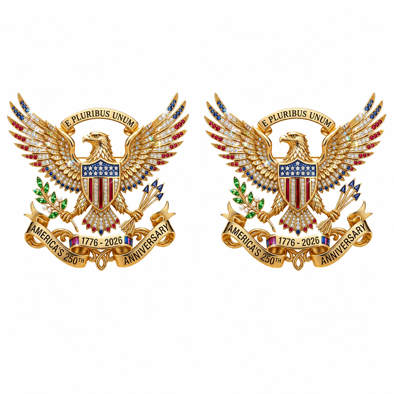US 250th Anniversary Brooch Pin