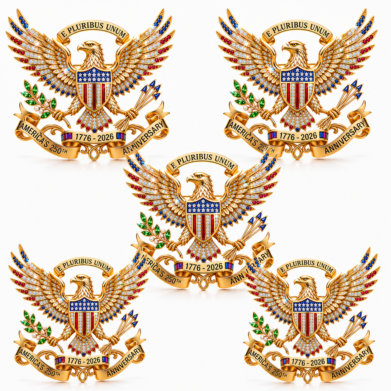 US 250th Anniversary Brooch Pin