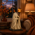 Summerween Sale 70% OFF - Lighted Vintage Ghost Figurine with Glowing Pumpkin Staff