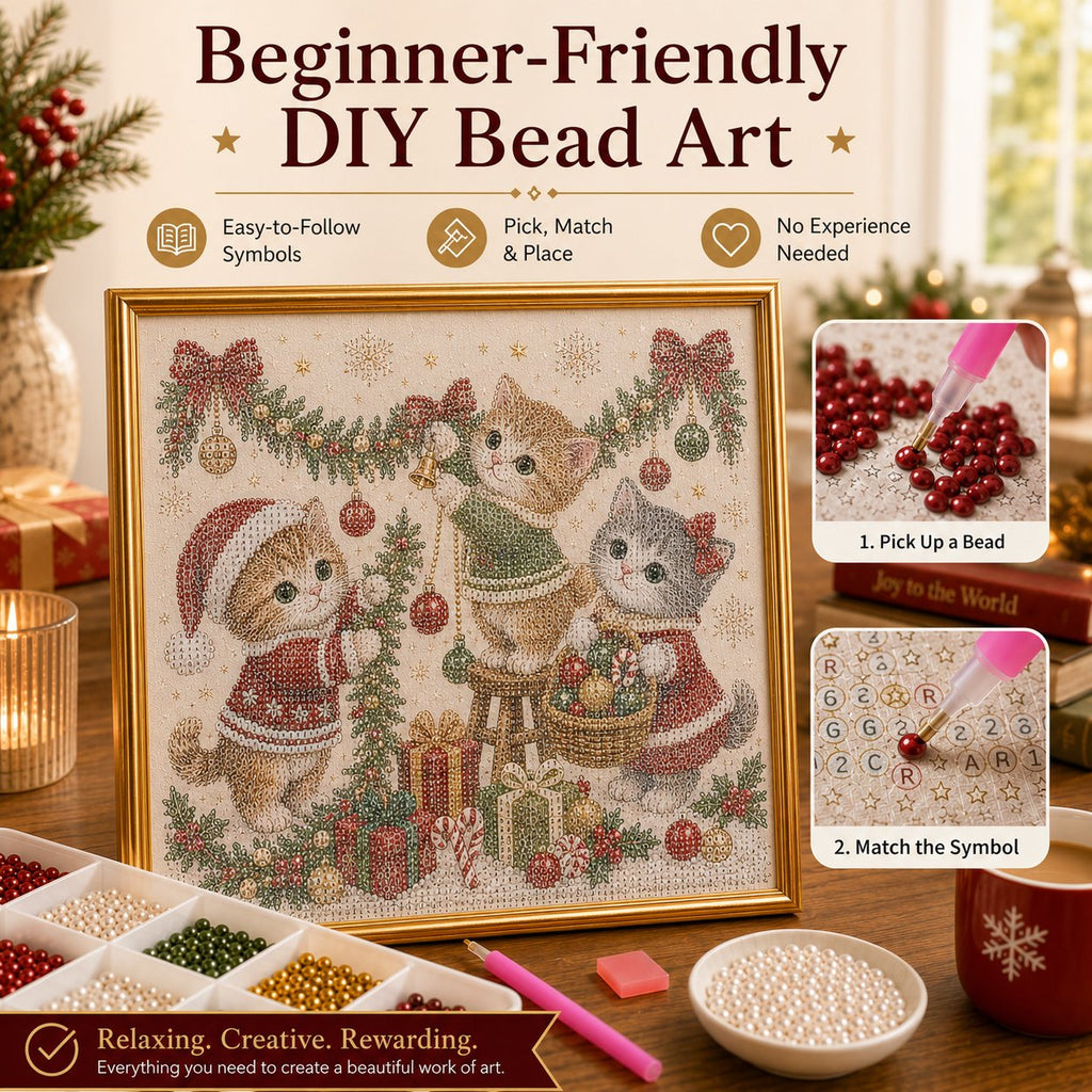 🎄🐾 LAST DAY 70% OFF – Premium 3D Pearl Christmas Kitty Art Kit