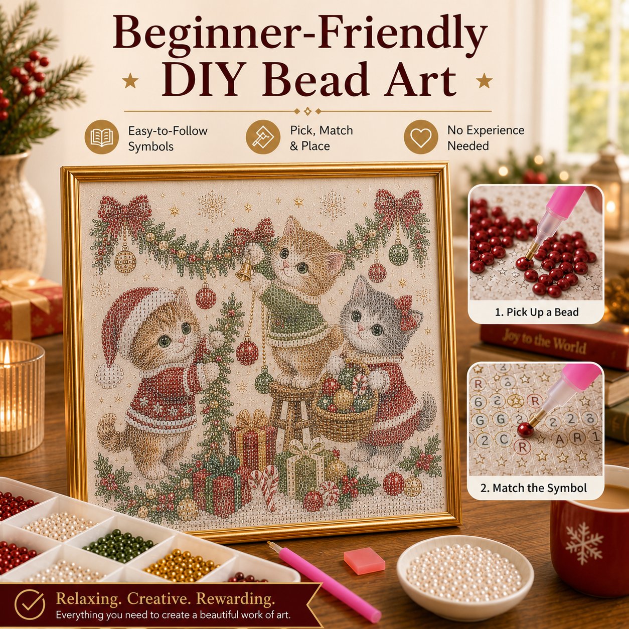 🎄🐾 LAST DAY 70% OFF – Premium 3D Pearl Christmas Kitty Art Kit