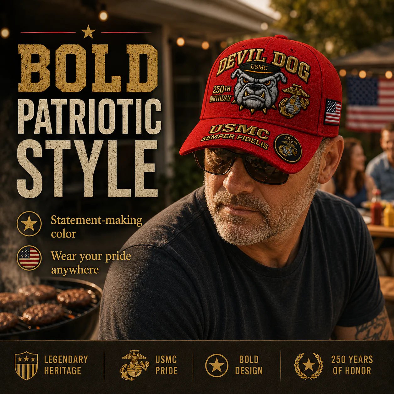 🔥 LAST DAY 50% OFF – 🇺🇸 USMC 250th Anniversary Cap