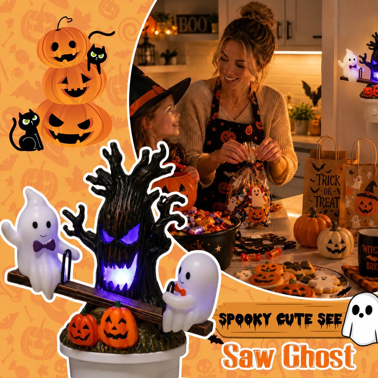 🔥Last Day Promo: 70% OFF🎃👻Animated Seesaw Ghost Plug In LED Night Light