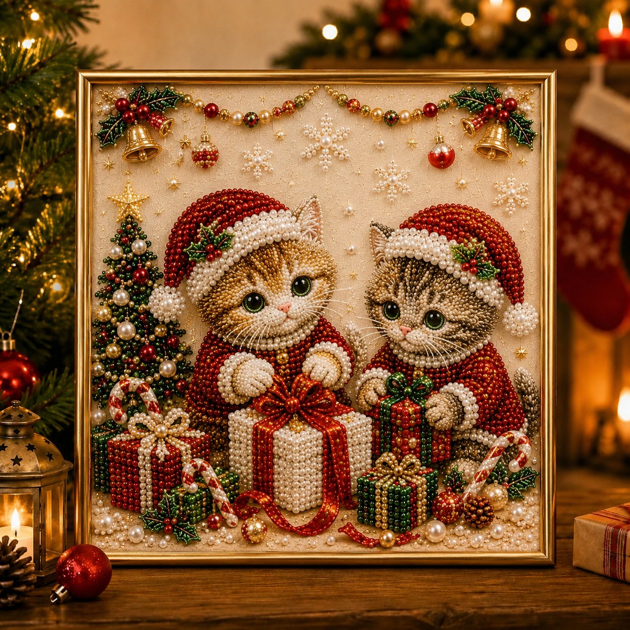 🎄🐾 LAST DAY 70% OFF – Premium 3D Pearl Christmas Kitty Art Kit