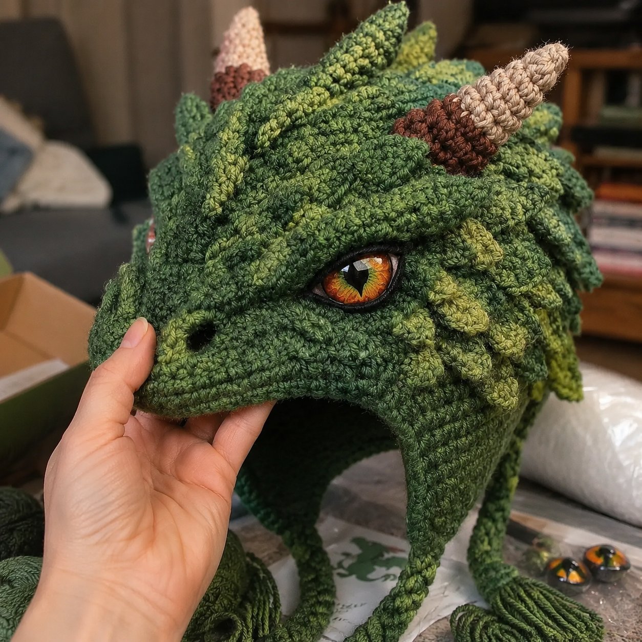 LSAT DAY 70% OFF🐉✨ Fantasy Hood Hat DIY Crochet Kit | Premium Soft Yarn Materials with Step-by-Step Guide DIY Handmade Wearable Character Hood 🧶🎭✨