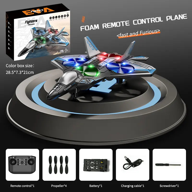🔥Last Day Promo: 70% OFF-2.4G Remote Control Stunt Fighter Plane, Beginner Friendly RC Drone Aircraft With Headless Mode✈️