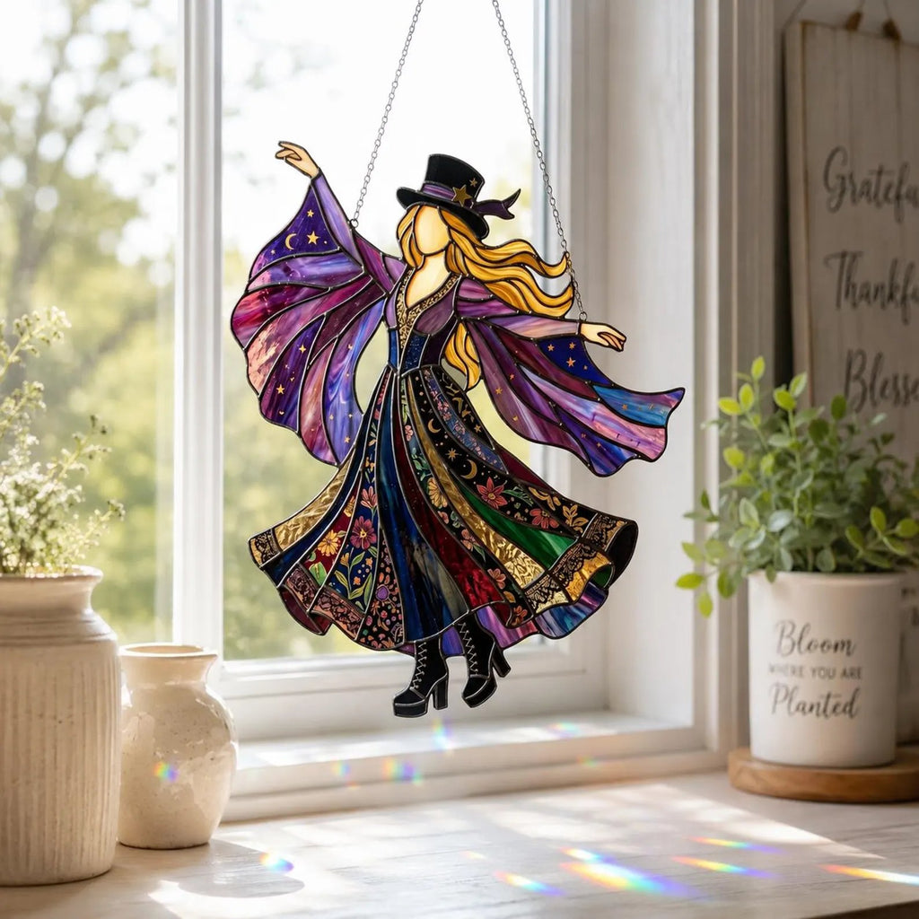 💥 LAST DAY 50% OFF – 🌙 Stevie Nicks Collector's Suncatcher