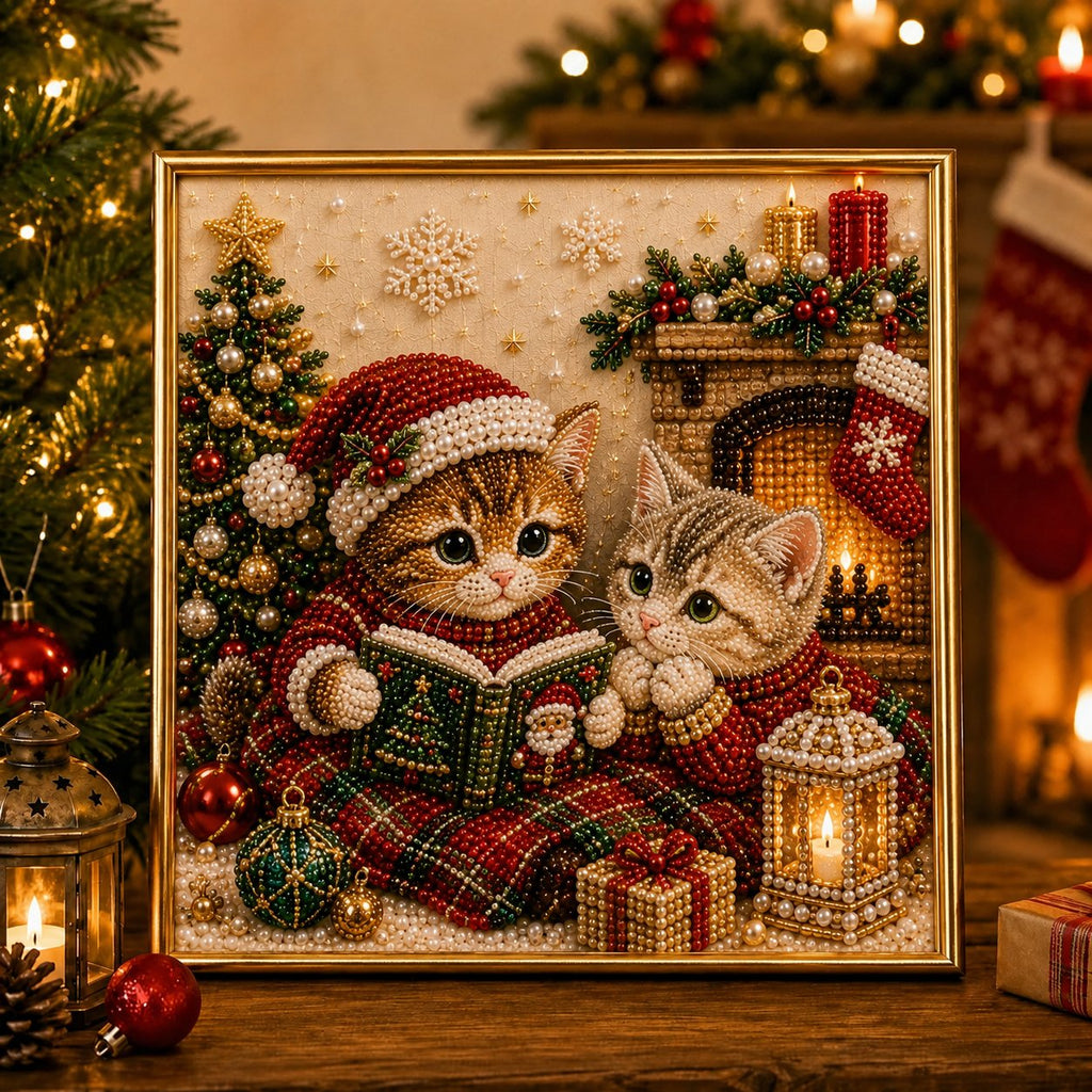 🎄🐾 LAST DAY 70% OFF – Premium 3D Pearl Christmas Kitty Art Kit