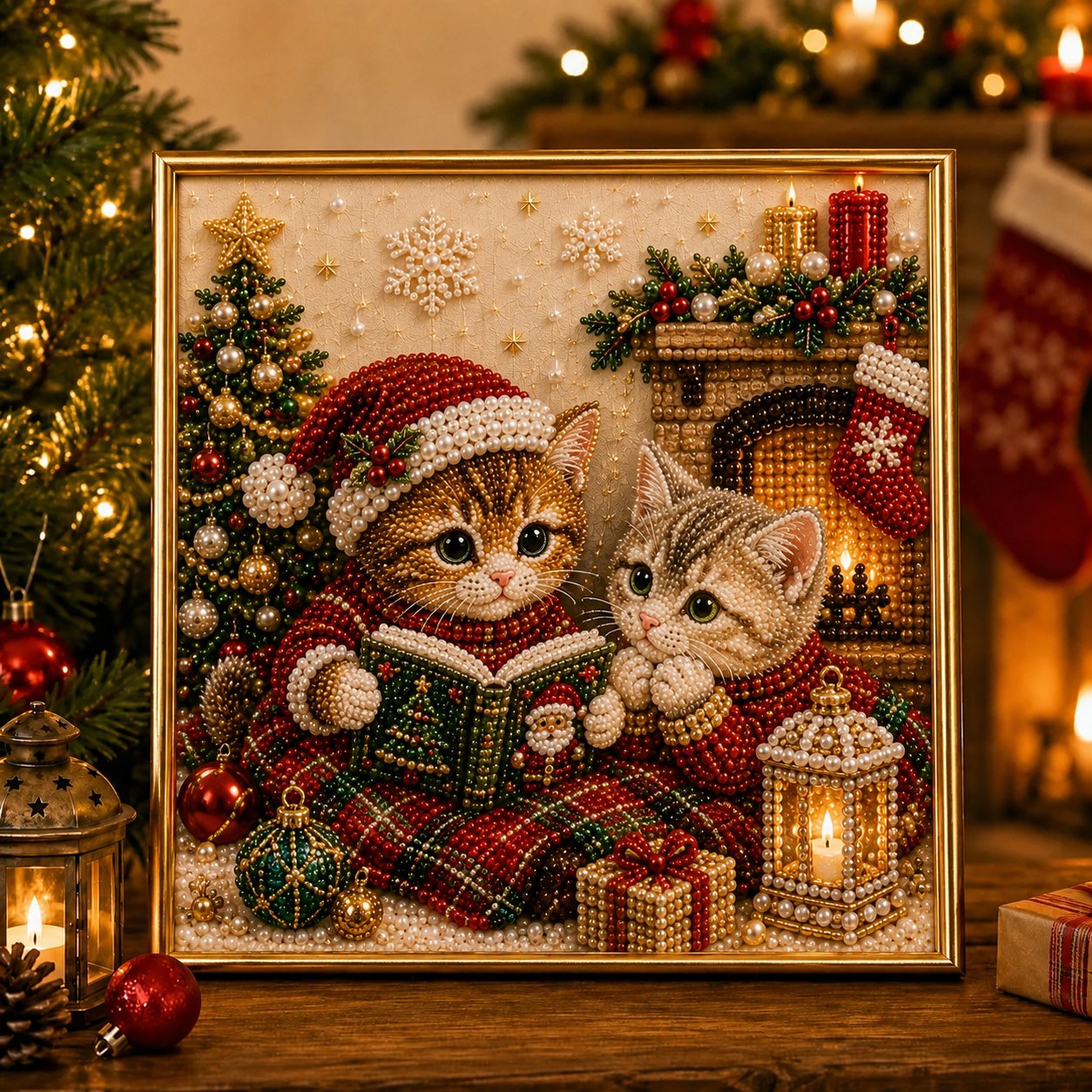 🎄🐾 LAST DAY 70% OFF – Premium 3D Pearl Christmas Kitty Art Kit