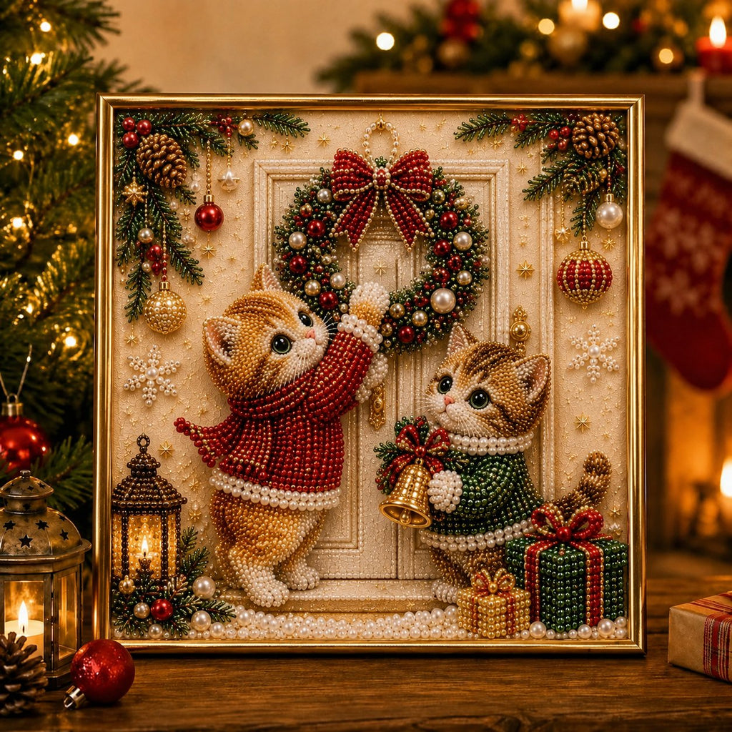 🎄🐾 LAST DAY 70% OFF – Premium 3D Pearl Christmas Kitty Art Kit
