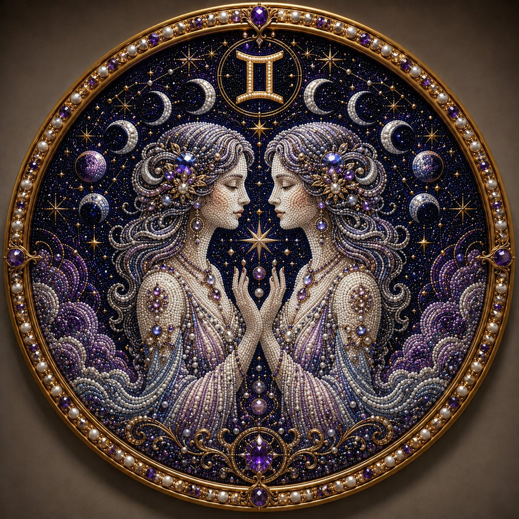 🔥 LAST DAY 70% OFF – ✨ Premium 3D Pearl 12 Zodiac Signs Art Kit | Luxury Flocked Canvas with Scratch-Resistant Non-Fading Pearl Beads DIY Handmade Astrology Decor ♈🌙💎